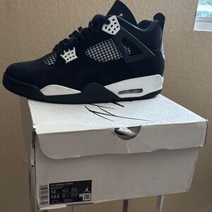 Jordan 4 Retro Black White Sneakers